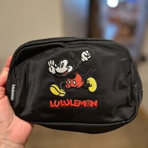 lululemon athletica Black Pouch with Embroidered Mickey Mouse
